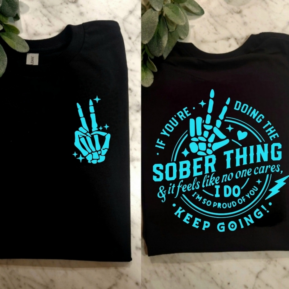 Sober shirt Keep Going Proud cute Recovery awareness popular Blue
